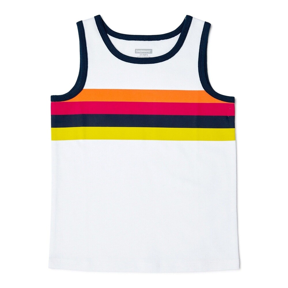 Garanimals White Tank Top with Colorful Stripes Size 4T